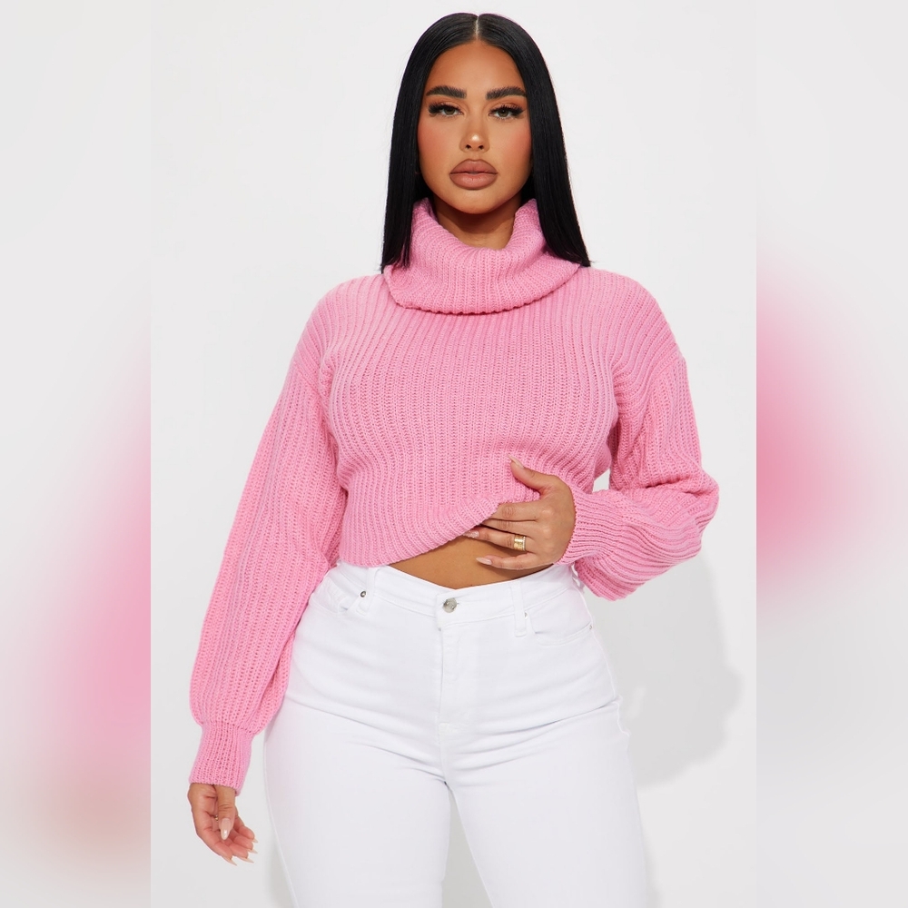 Jaylaani Sweater Top Pink - Fashion Nova